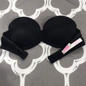 Pink strapless bra